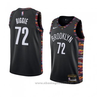 Maglia Brooklyn Nets Biggie NO 72 Citta 2018-19 Nero