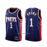 Maglia Brooklyn Nets Bruce Brown #1 Citta 2021-22 Blu