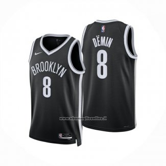 Maglia Brooklyn Nets Egor Demin No 8 Icon 2025-26 Nero