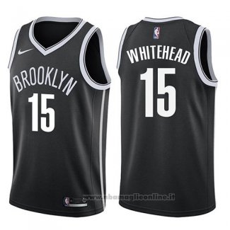 Maglia Brooklyn Nets Isaiah Whitehead NO 15 Icon 2017-18 Nero