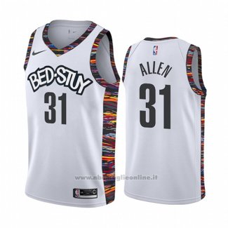 Maglia Brooklyn Nets Jarrett Allen NO 31 Citta Bianco