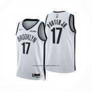 Maglia Brooklyn Nets Michael Porter Jr. No 17 Association 2025-26 Bianco