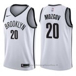 Maglia Brooklyn Nets Timofey Mozgov NO 20 Association 2017-18 Bianco