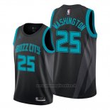 Maglia Charlotte Hornets P.j. Washington NO 25 Citta 2018-19 Nero