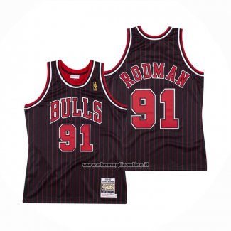 Maglia Chicago Bulls Dennis Rodman #91 Mitchell & Ness 1996-97 Nero