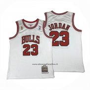Maglia Chicago Bulls Michael Jordan No 23 Autentico 1995-96 Bianco