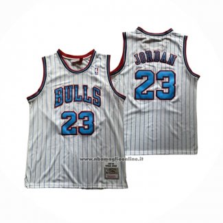 Maglia Chicago Bulls Michael Jordan No 23 Mitchell & Ness 1997-98 Bianco3
