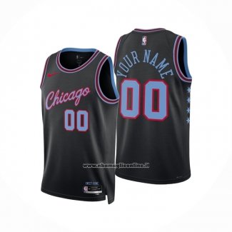 Maglia Chicago Bulls Personalizzate Citta 2025-26 Nero