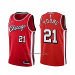 Maglia Chicago Bulls Thaddeus Young #21 Citta 2021-22 Rosso