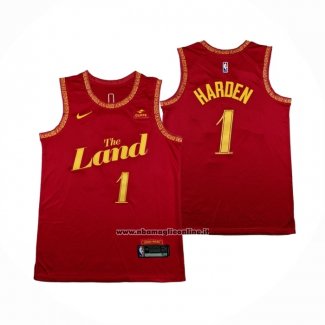 Maglia Cleveland Cavaliers James Harden No 1 Citta 2023-24 Rosso