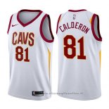 Maglia Cleveland Cavaliers Jose Calderon NO 81 Association 2017-18 Bianco