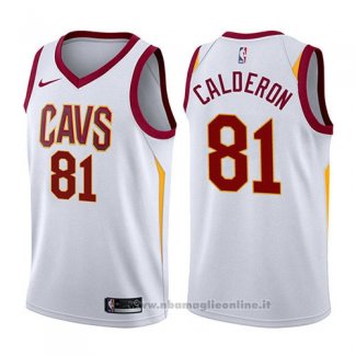 Maglia Cleveland Cavaliers Jose Calderon NO 81 Association 2017-18 Bianco