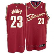 Maglia Cleveland Cavaliers LeBron James NO 23 Throwback Rosso