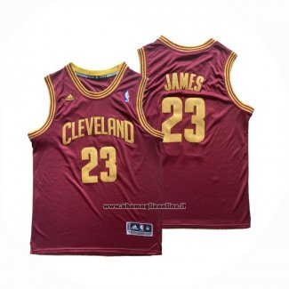 Maglia Cleveland Cavaliers Lebron James No 23 Rosso