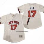 Maglia Corta Manga New York Knicks Jeremy Lin No 17 Bianco