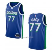 Maglia Dallas Mavericks Luka Doncic #77 Citta 2022-23 Blu