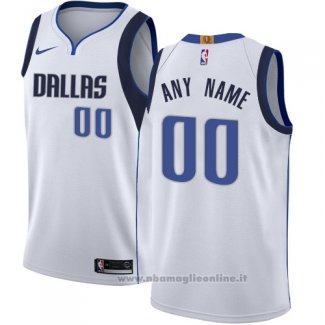 Maglia Dallas Mavericks Personalizzate 17-18 Bianco