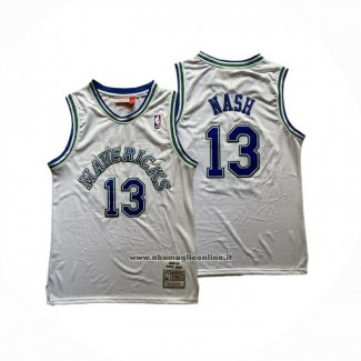 Maglia Dallas Mavericks Steve Nash No 13 Mitchell & Ness 1994-95 Bianco