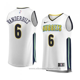 Maglia Denver Nuggets Jarred Vanderbilt NO 6 Association 2017-18 Bianco