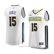 Maglia Denver Nuggets Nikola Jokic NO 15 Association 2017-18 Bianco