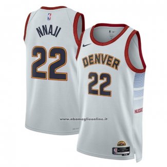 Maglia Denver Nuggets Zeke Nnaji #22 Citta 2022-23 Bianco