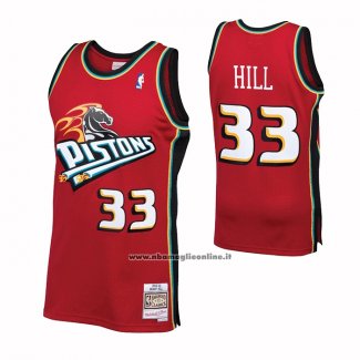 Maglia Detroit Pistons Grant Hill #33 Mitchell & Ness 1999-00 Rosso