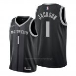 Maglia Detroit Pistons Reggie Jackson NO 1 Citta Edition Nero