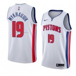 Maglia Detroit Pistons Svi Mykhailiuk NO 19 Association 2018 Bianco