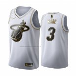 Maglia Golden Edition Miami Heat Dwyane Wade NO 3 Bianco