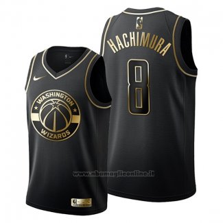 Maglia Golden Edition Washington Wizards Rui Hachimura NO 8 Nero