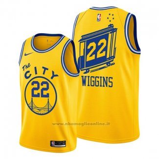 Maglia Golden State Warriors Andrew Wiggins NO 22 Classic 2019-20 Giallo