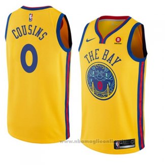 Maglia Golden State Warriors Demarcus Cousins NO 0 Citta 2018-19 Giallo