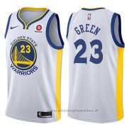 Maglia Golden State Warriors Draymond Green NO 23 2017-18 Bianco