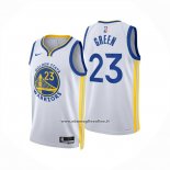 Maglia Golden State Warriors Draymond Green No 23 Association 2024-25 Bianco