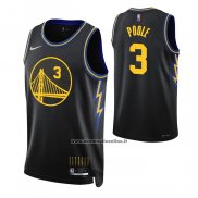 Maglia Golden State Warriors Jordan Poole #3 Citta 2021-22 Nero