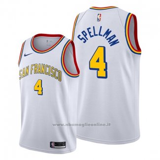 Maglia Golden State Warriors Omari Spellman NO 4 Classic Edition Bianco