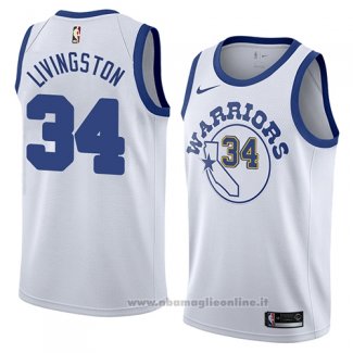 Maglia Golden State Warriors Shaun Livingston NO 34 Classic 2017-18 Bianco