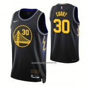 Maglia Golden State Warriors Stephen Curry #30 Citta 2021-22 Nero