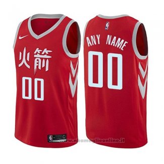 Maglia Houston Rockets Personalizzate Citta 2017-18 Rosso