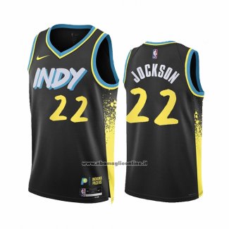 Maglia Indiana Pacers Isaiah Jockson #22 Citta 2023-24 Nero