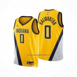 Maglia Indiana Pacers Tyrese Haliburton No 0 Statement 2024-25 Giallo