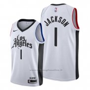 Maglia Los Angeles Clippers Reggie Jackson NO 1 Classic 2019-20 Bianco