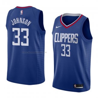 Maglia Los Angeles Clippers Wesley Johnson NO 33 Icon 2018 Blu