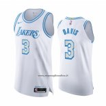 Maglia Los Angeles Lakers Anthony Davis #3 Citta Autentico 2020-21 Bianco