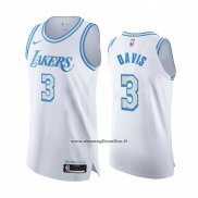 Maglia Los Angeles Lakers Anthony Davis #3 Citta Autentico 2020-21 Bianco