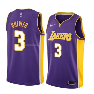 Maglia Los Angeles Lakers Corey Brewer NO 3 Statement 2018 Viola