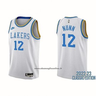 Maglia Los Angeles Lakers Kendrick Nunn #12 Classic 2022-23 Bianco