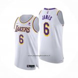 Maglia Los Angeles Lakers LeBron James #6 Association Autentico Bianco