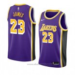 Maglia Los Angeles Lakers Lebron James NO 23 Statement 2018-19 Viola