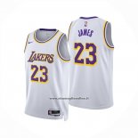 Maglia Los Angeles Lakers Lebron James No 23 Association 2024-25 Bianco